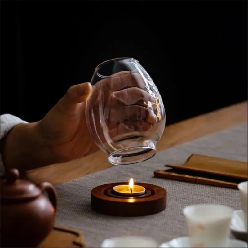 Chinese Style Transparent Glass Candle Holder Shade Romantic Candlelight Dinner Zen Style Retro Home Windproof Candle ShadeZI519