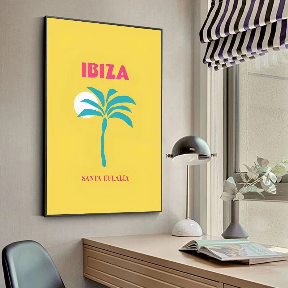 1pc Mykonos Ibiza Miami Bondi Amalfi St.tropez Colourful Poster Stickers Art Wall Murals Decor Game Room Decor Gifts Kawaii HD