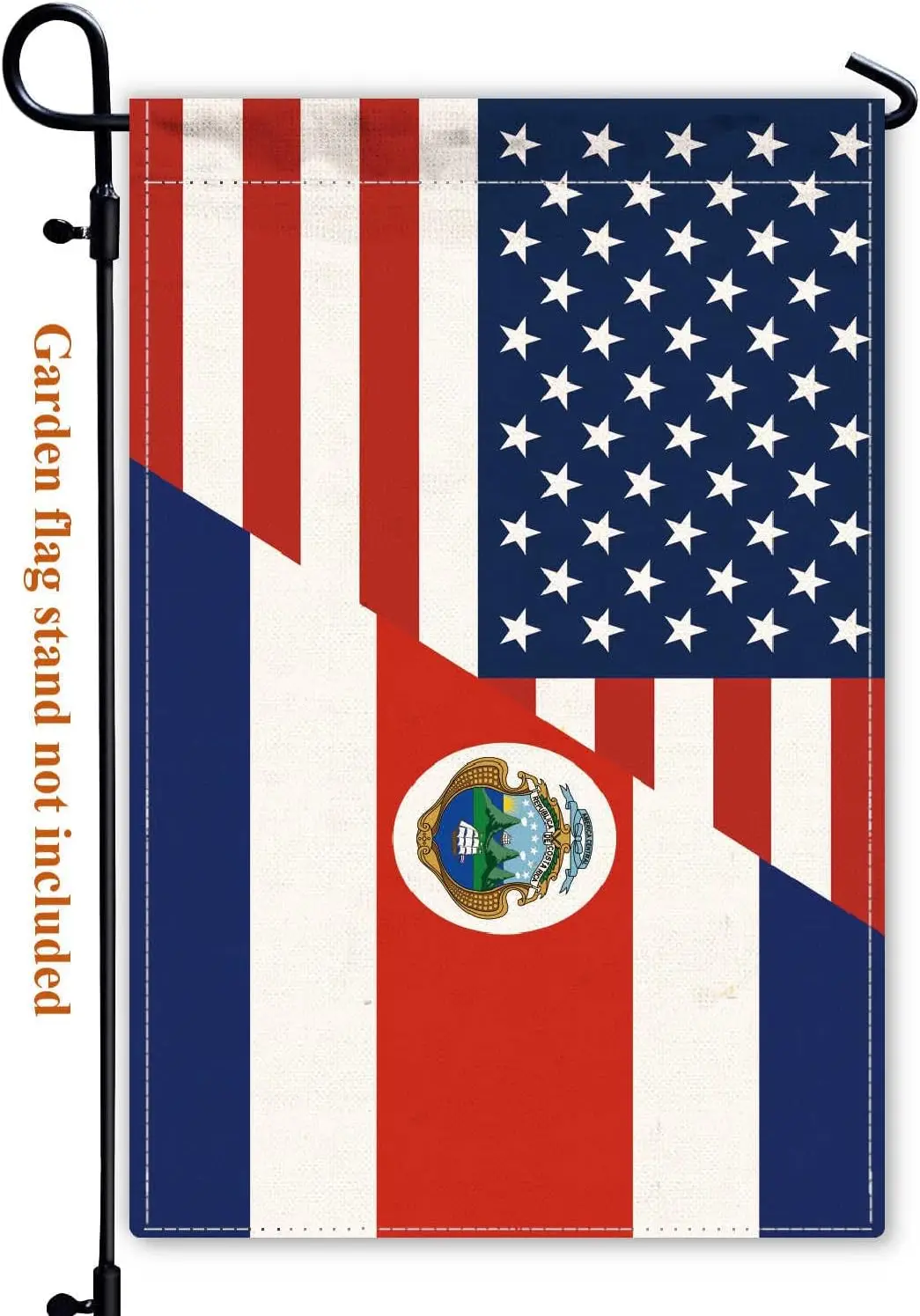 Costa Rica USA Friendship Garden Flag,12x18 in Heavy Duty Costa Rican Outdoor Banner for Patio Yard with Double Side