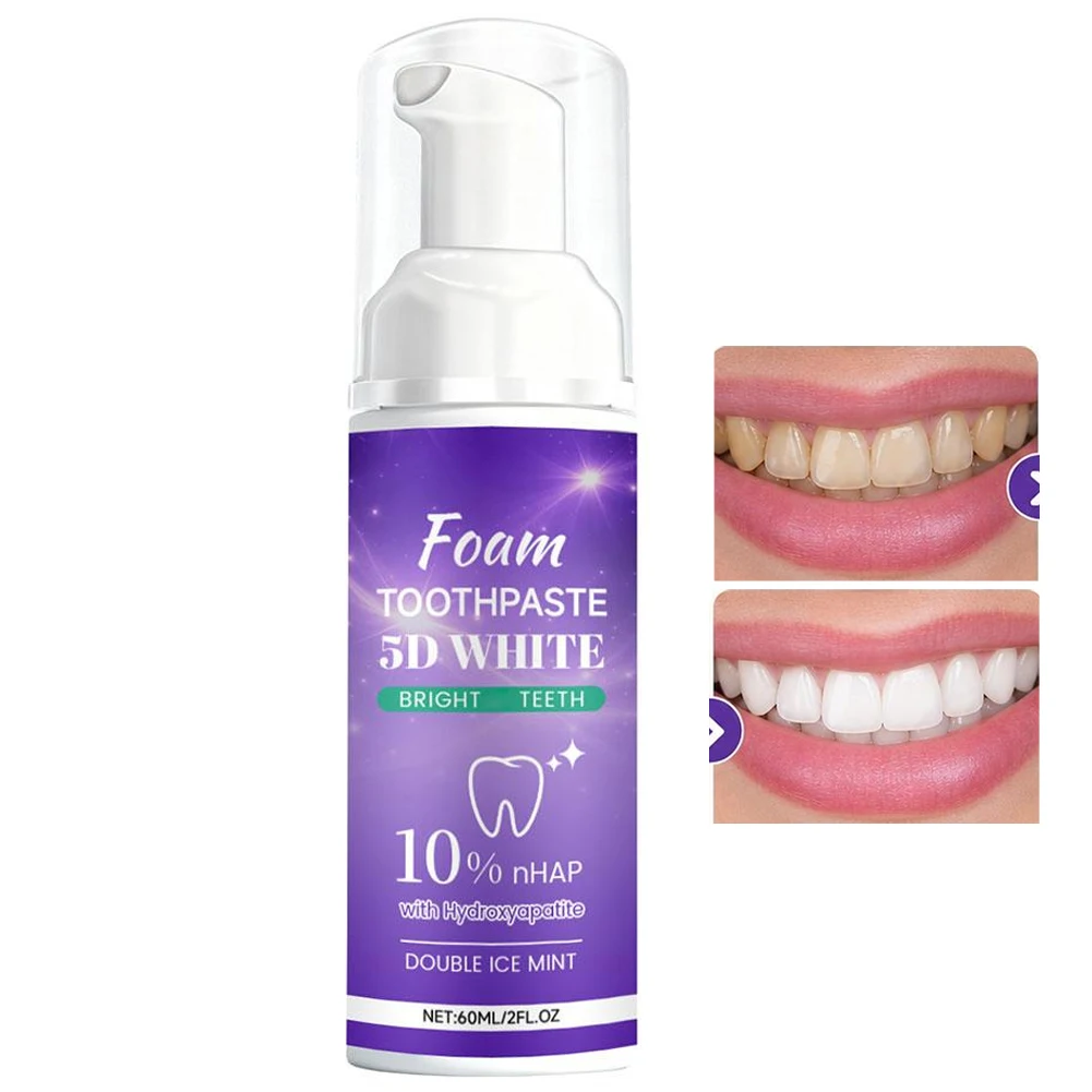 60ml 5D Purple Tooth Mousse Fresh Breath Travel Teeth Stain Removal Oral Care 1PC