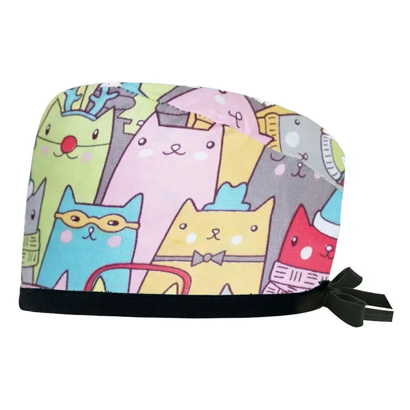 Gorro quirúrgico Unisex con estampado de esqueleto para sala de operaciones, gorro de cabeza de enfermería para laboratorio, Hospital de mascotas, 2023