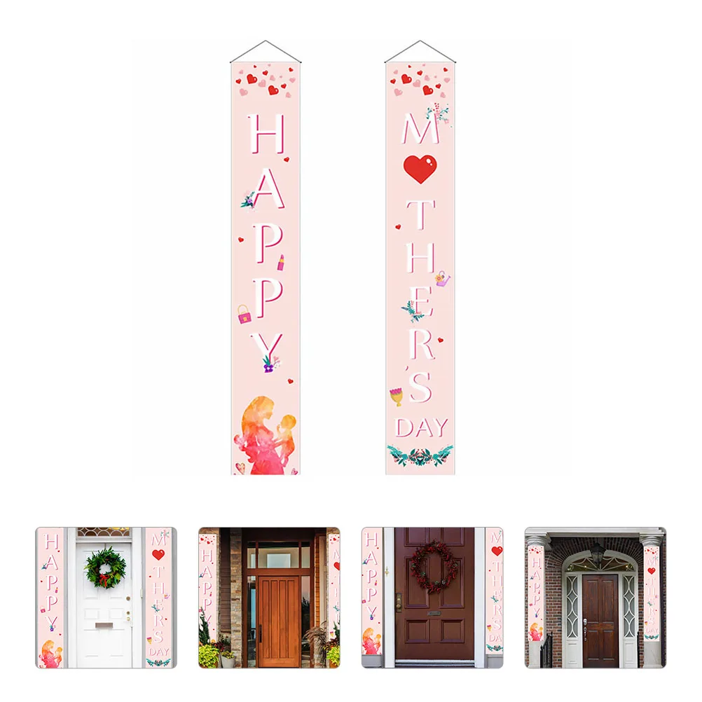 

Mother's Day Decorations Party Banner Oxford Cloth Door Couplet Porch Sign Lightweight Storage Convenient Holiday