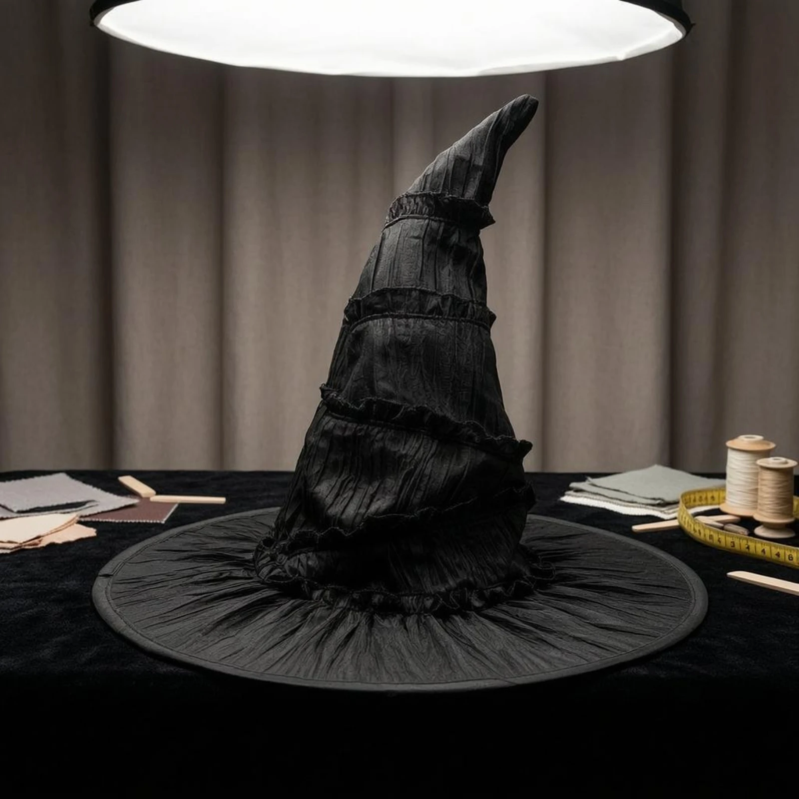 

Black Pointed Witch Cap Taffeta-Style Black Witch Hat Costume Accessory Lightweight
