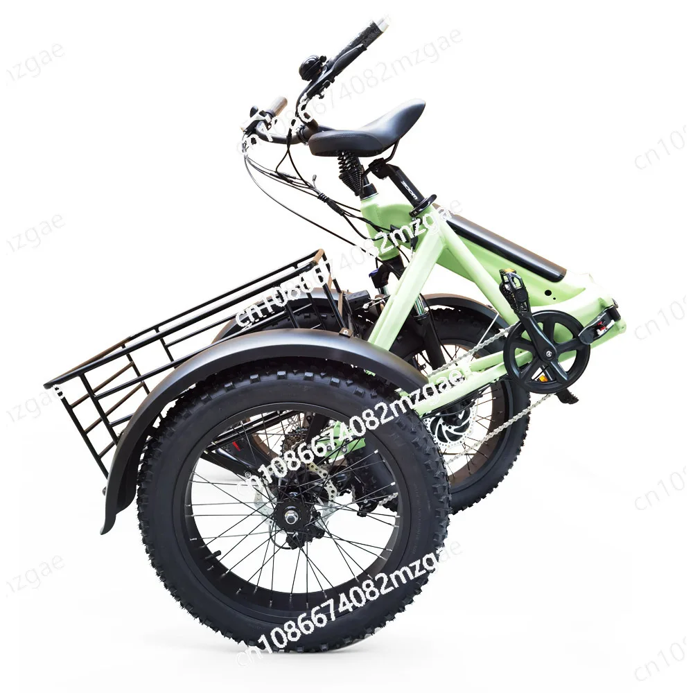 

Складной электрический трехколесный велосипед из алюминиевого сплава, 20-дюймовая шина для снегожима, педаль с регулируемой скоростью, электрическая педаль