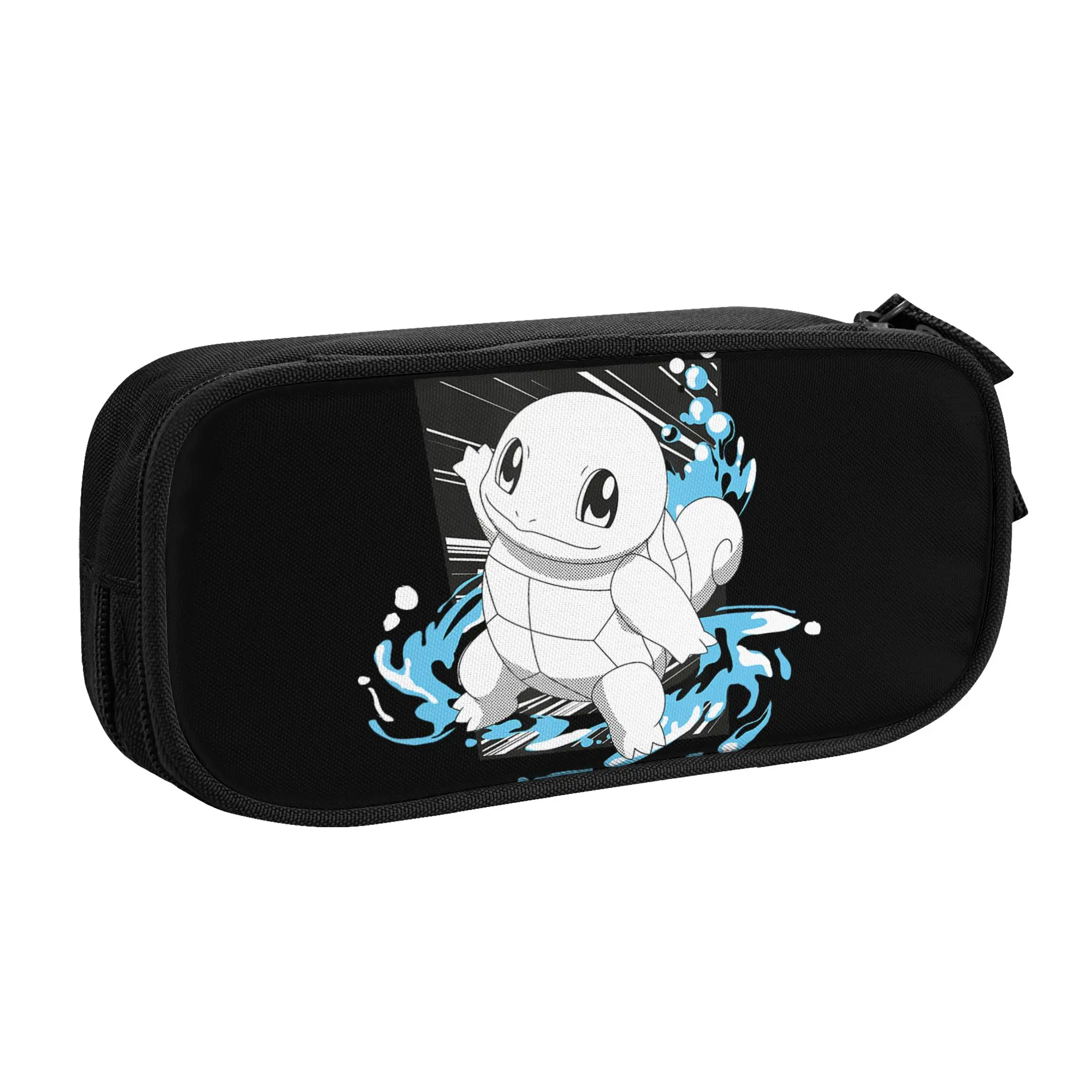 Large Capacity Bags for Child Cartoon Pokemon Squirtle Splashing Water Manga Panel  School Pencil Bag for Boys Gilrs Kids