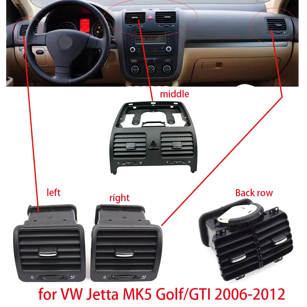 

Оригинальная Черная решетка вентиляции передней панели A/C для VW Jetta MK5 Golf/GTI 2006-2012