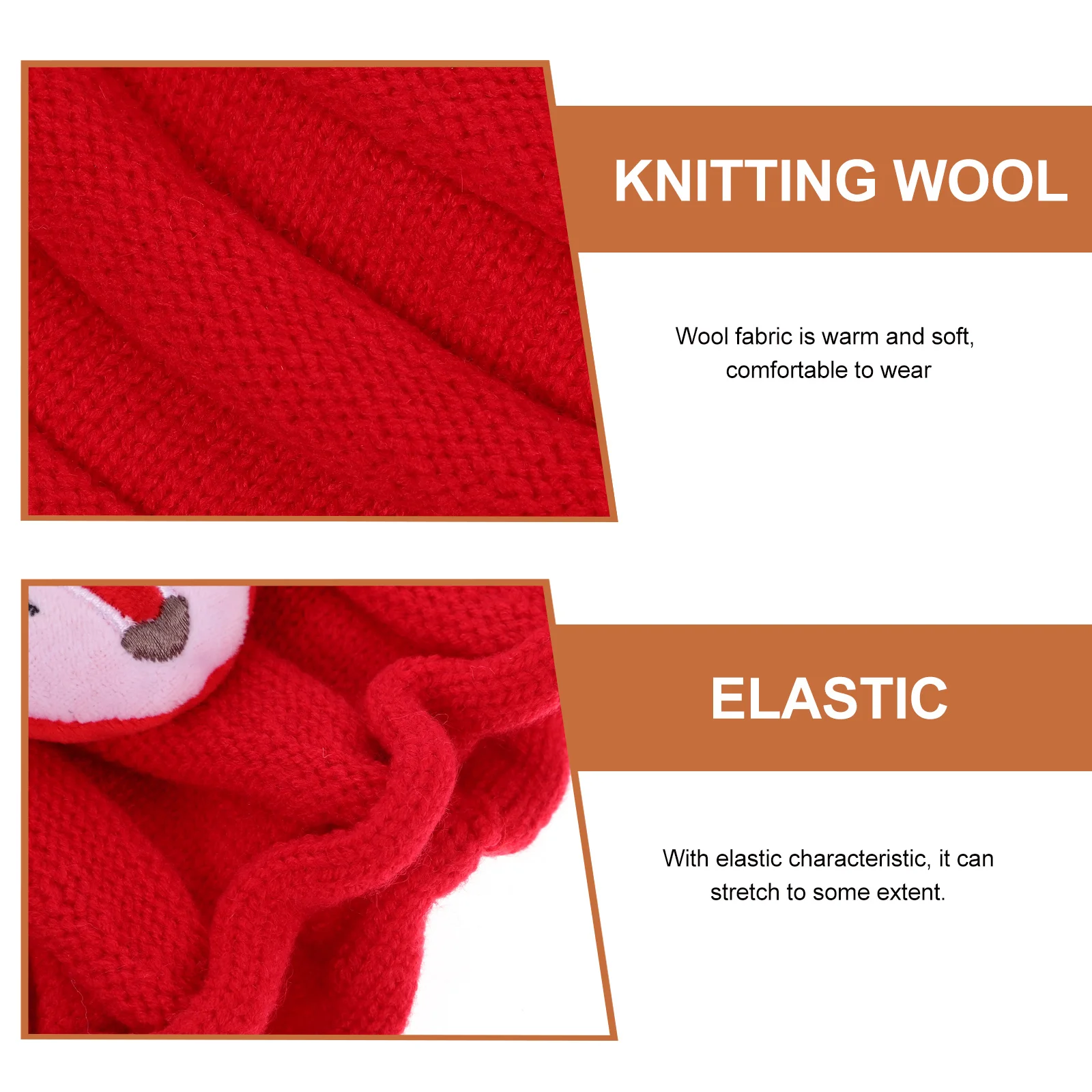 

1Pcs Santa Hat Knitted Caps Cozy Comfortable Hat Holiday Party Accessory Soft Wool Fabric Elastic Stretch Design