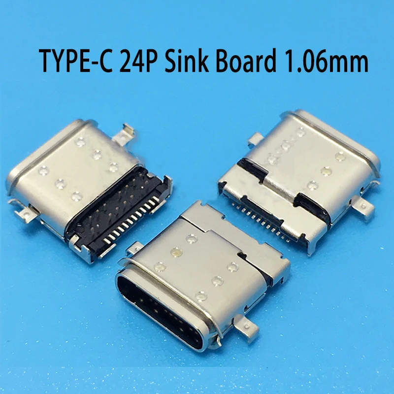 

2-10PCS TYPE-C Waterproof 24P USB C Sinking Board 1.06mm IPX7 DIP+SMT Connector Female USB 3.1 Socket Connect 24Pin Type c Jack