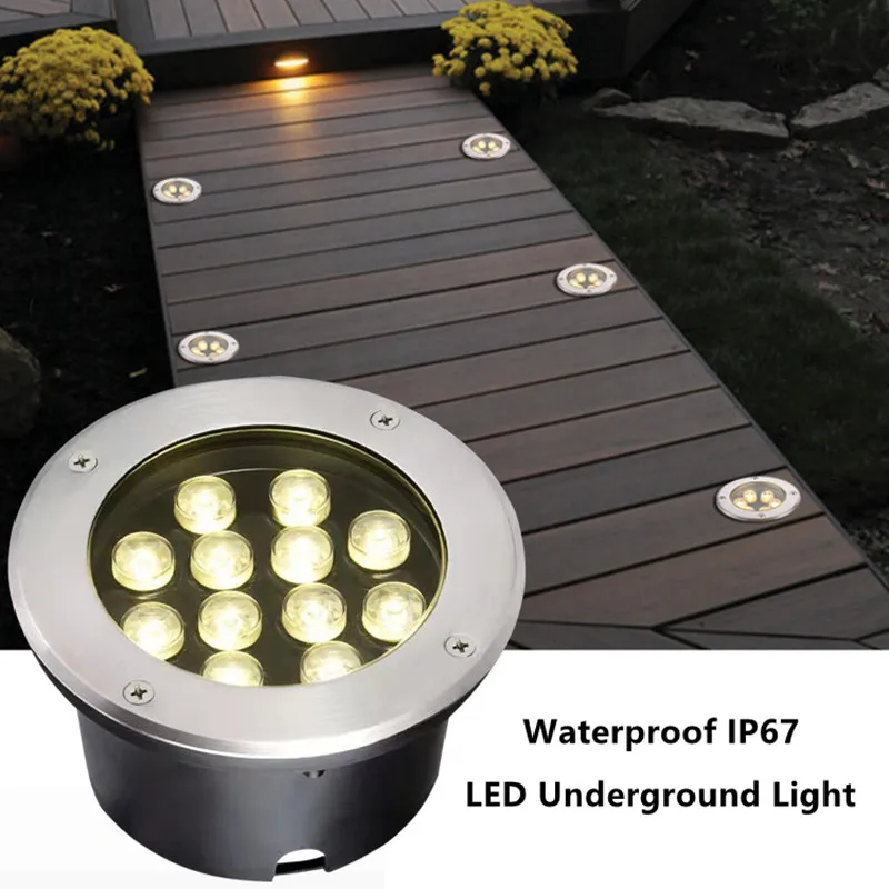 Waterproof Led Light Garden Underground Lamps 6W 7W 9W 12W IP67 Outdoor Buried Path Spot Recessed Ground Lighting 85-265V DC12V