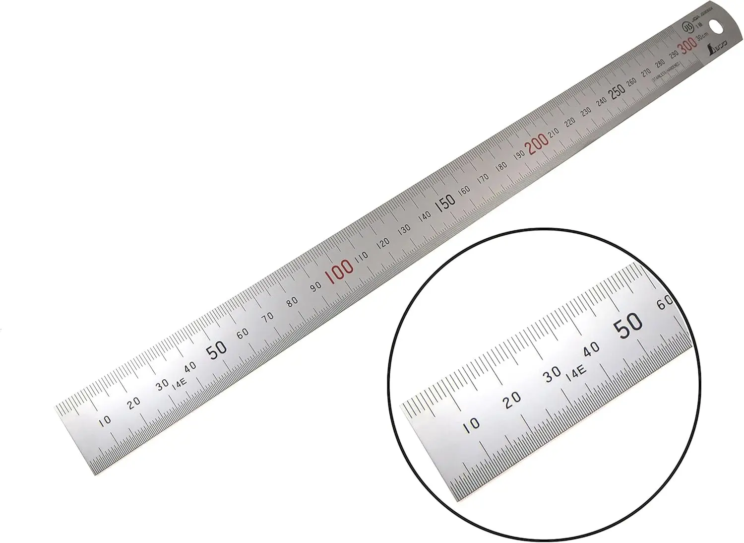 

300 mm Rigid Zero Glare Metric Machinist Ruler, 0.5 mm & mm Markings, Precision Stainless Steel
