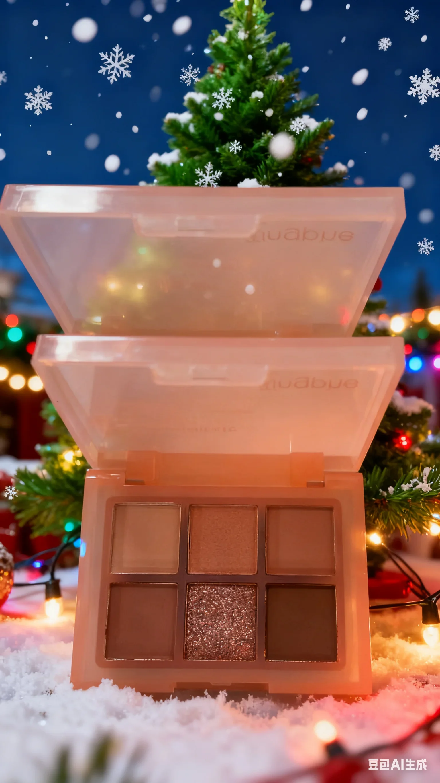 TINGPHE Little Pink Jelly Eyeshadow Palette 6 Colors Earth Tone Orange Brown with Affordable Highlight Blush Contour for All