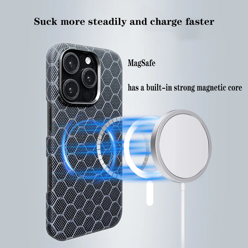 For Magnetic Case For iPhone 13 14 15 16 Pro Max Kevlar Carbon Fiber Ultra Thin for iPhone 16/16Pro MagSafe Protective Cover