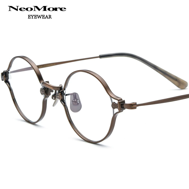 

Retro Pure Titanium Small Round Glasses with Multi Myopia Multi Focus Progressive Eyeglasses Frame Medical Prescription Eyewear