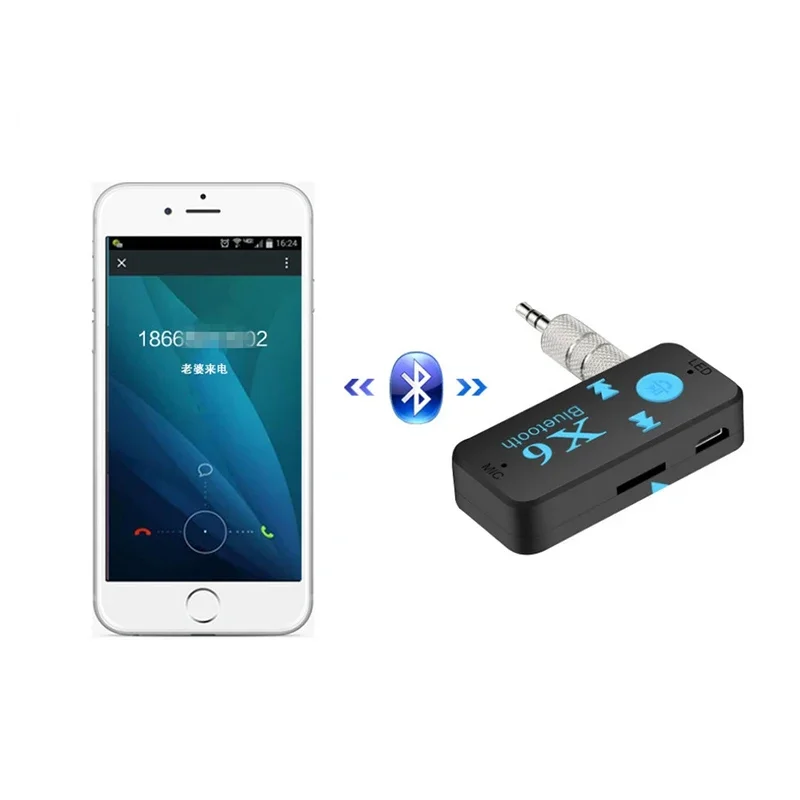 X6 Wireless Bluetooth 4.0 Adapter 3 in 1 USB Bluetooth Receiver 3.5mm Audio Jack TF mp3 Card Reader MIC Call Support Car Speaker