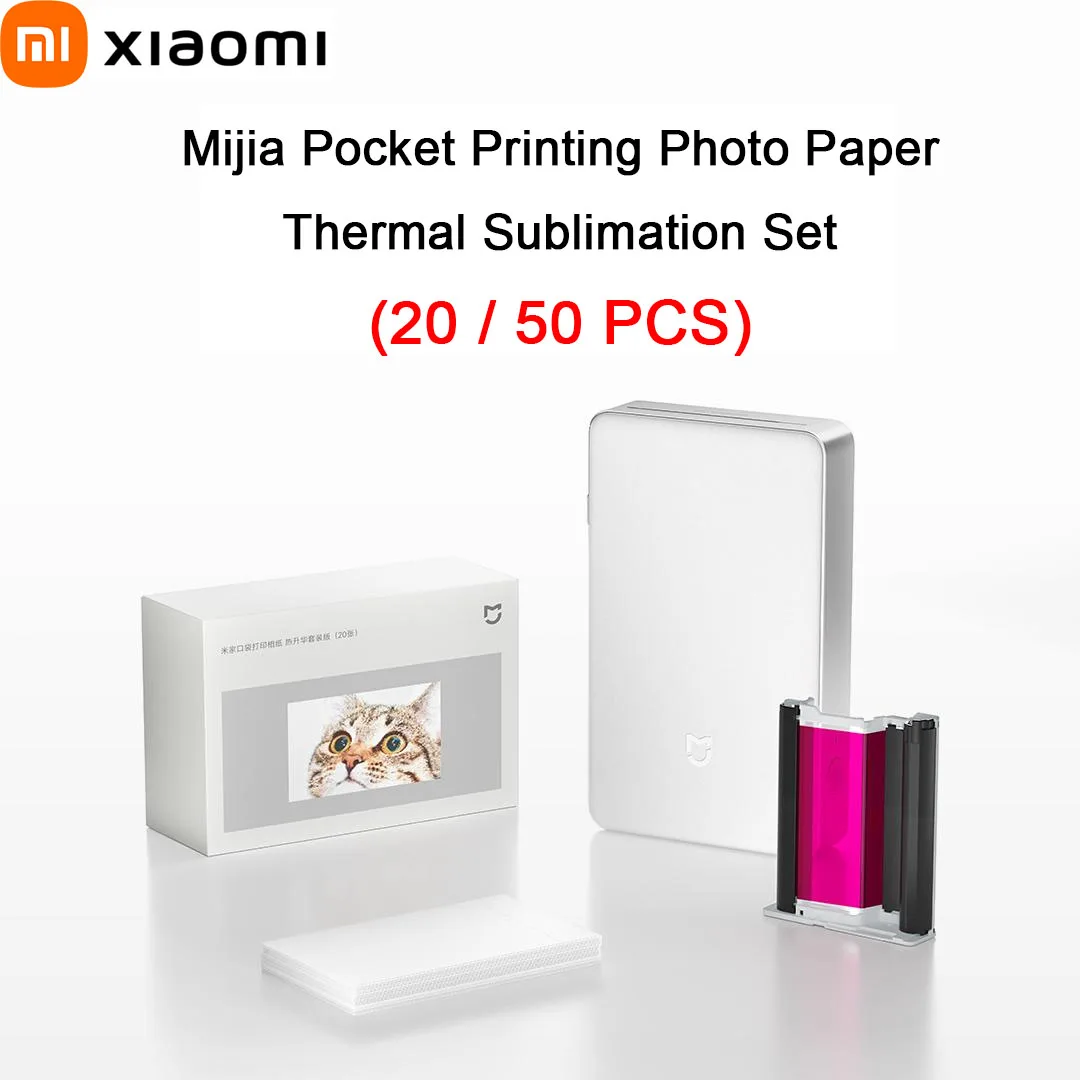 Xiaomi 3-inch Mijia Pocket Printing Photo Paper Thermal Sublimation Set Self-adhesive for Xiaomi Mijia Pocket Photo Printer Pro