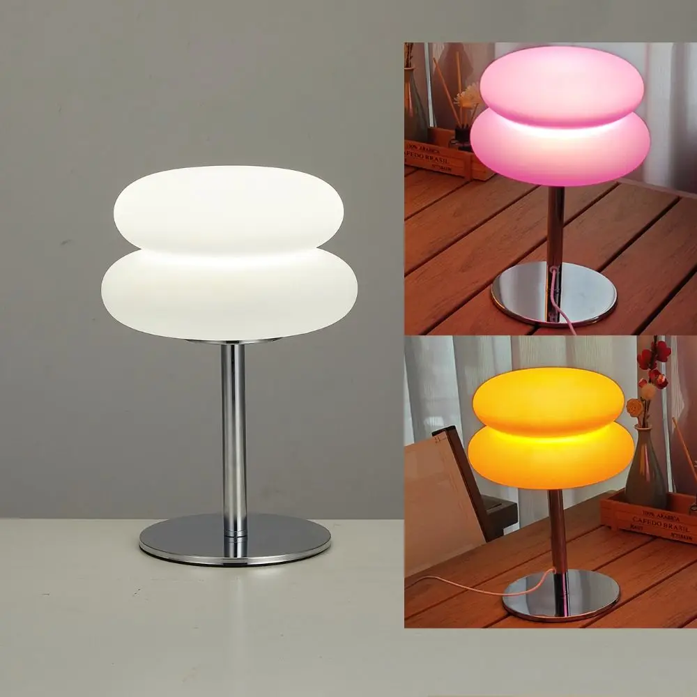 

Cute Creamy Style Bedside Lamp USB Plug Tri Color Dimming Atmosphere Light Gift Creative Table Lamp Bedroom
