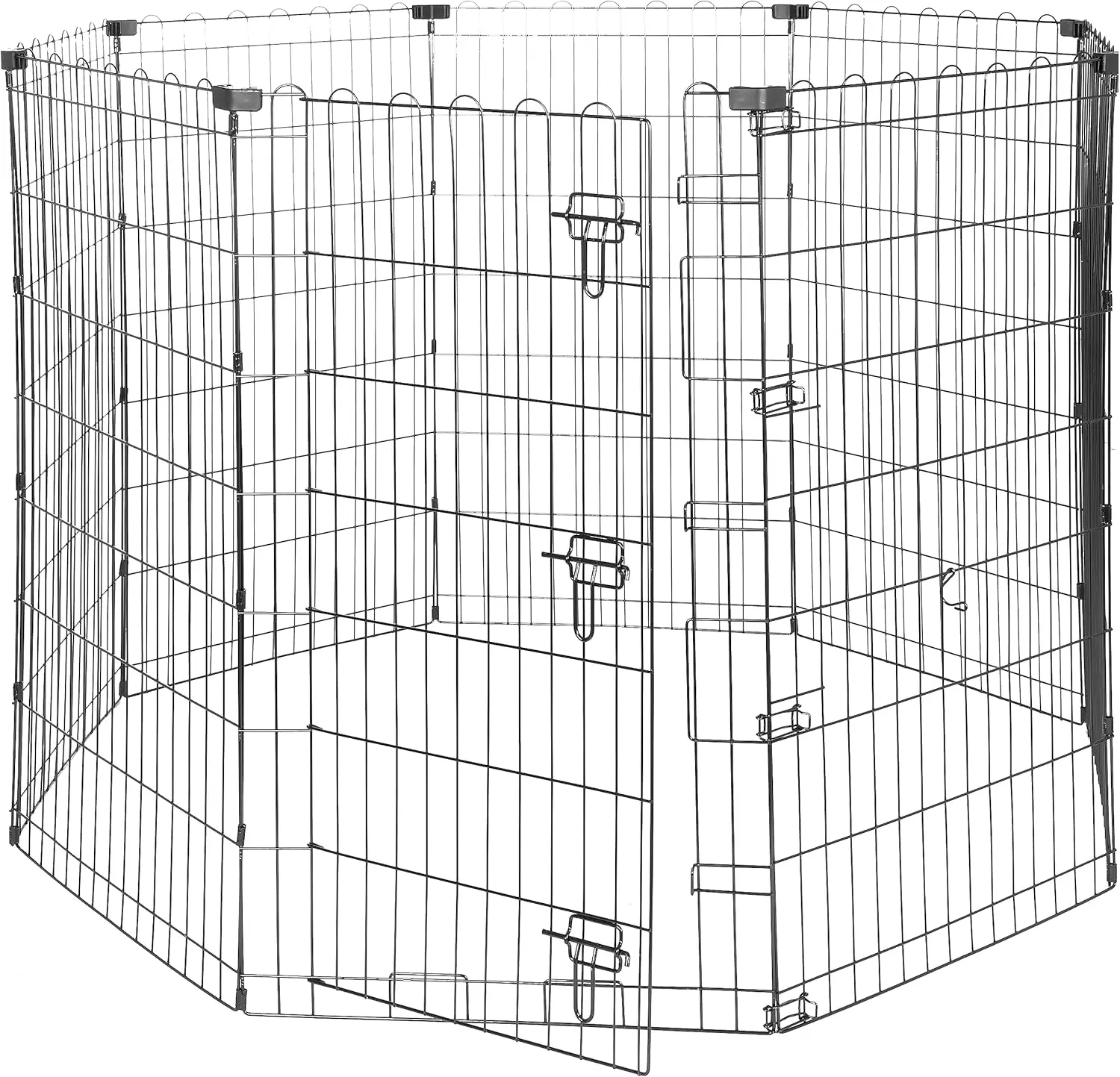 

Foldable Octagonal Metal Dog Playpen with Door, 8 Panels 24x42 Inches, Portable Pet Fence for Indoor Outdoor Use, Large Black