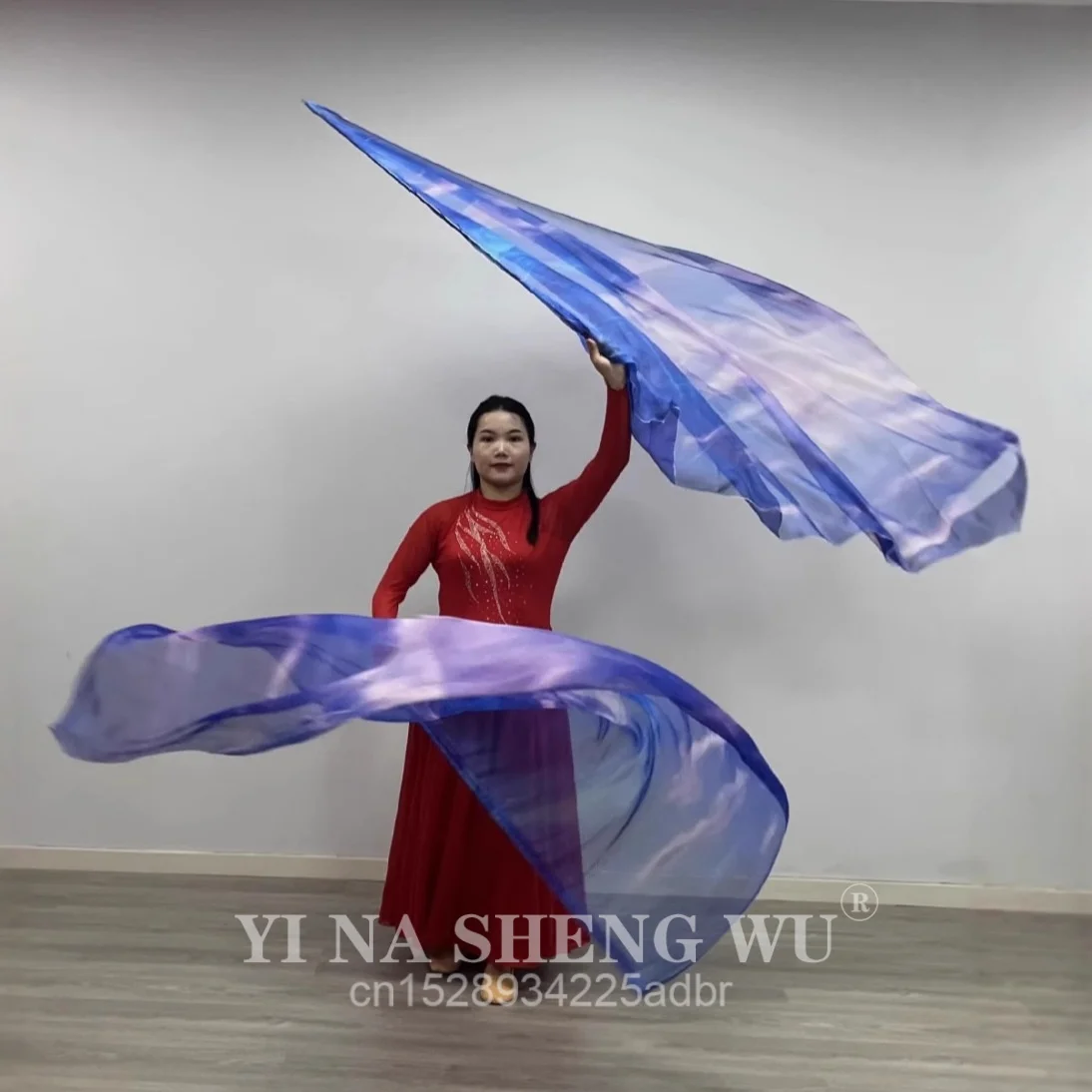 밸리 댄스 액세서리 댄스 플래그 160*110cm 그라디언트 색상 성인 여성을위한 한 쌍의 플래그 무대 공연 연습 소품