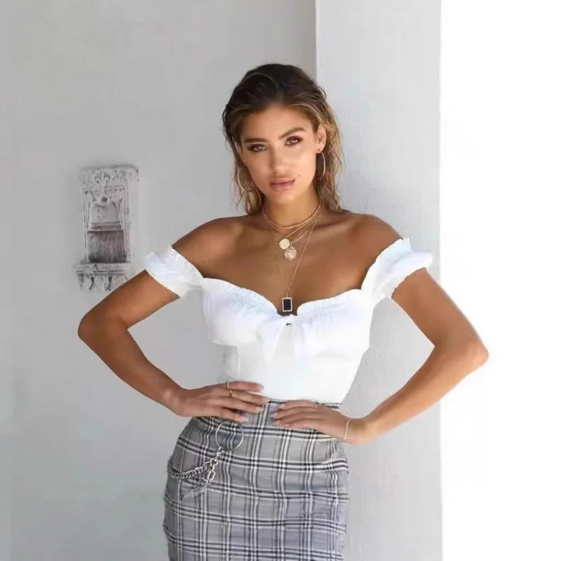 

Iella One oulder Bubble Sve ort Sve Knot Bow Slimming Tube Top Women's Faion Spring Summer 2024
