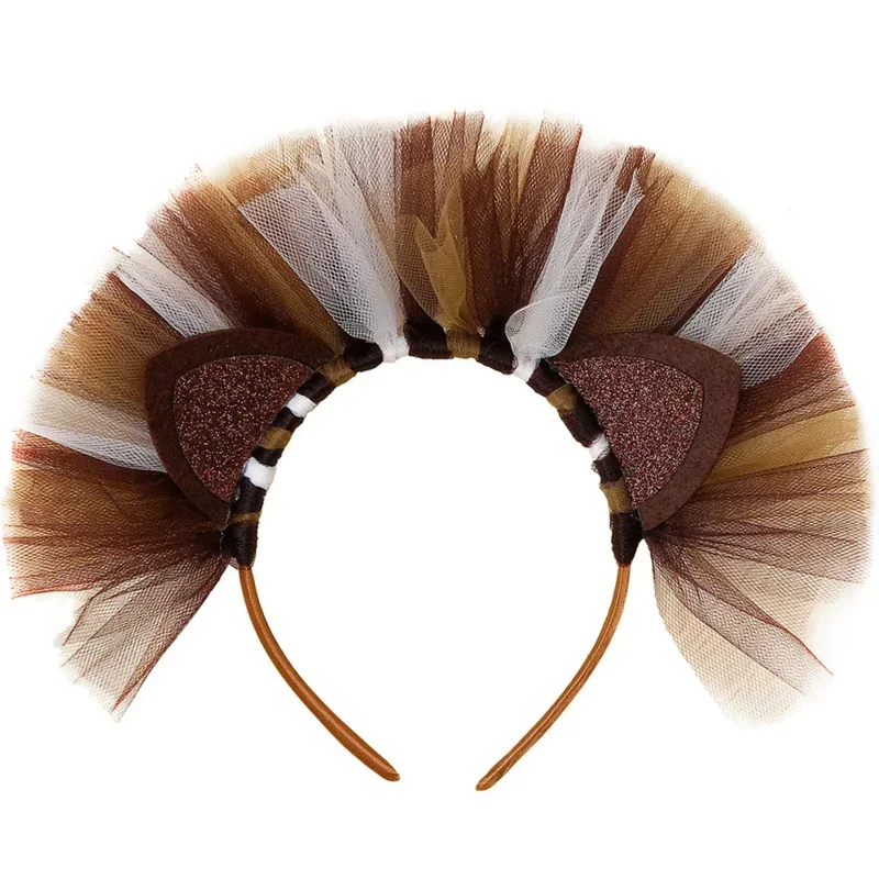 Abito tutù leone per ragazze animali Costumi di Halloween per bambini Abiti cosplay con fascia per capelli Abiti da compleanno per bambina M1