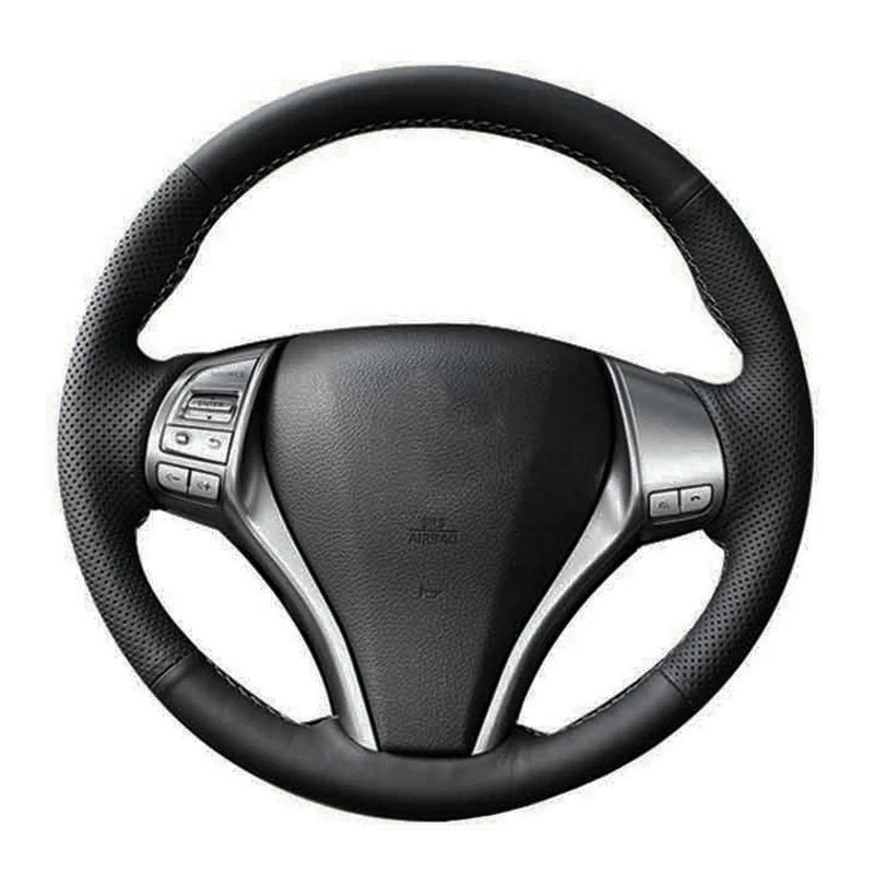 Hand-Stitched Car Accessories Artificial Leather Car Steering Wheel Cover For Nissan Teana Altima X-Trail QASHQAI Rogue Pulsar