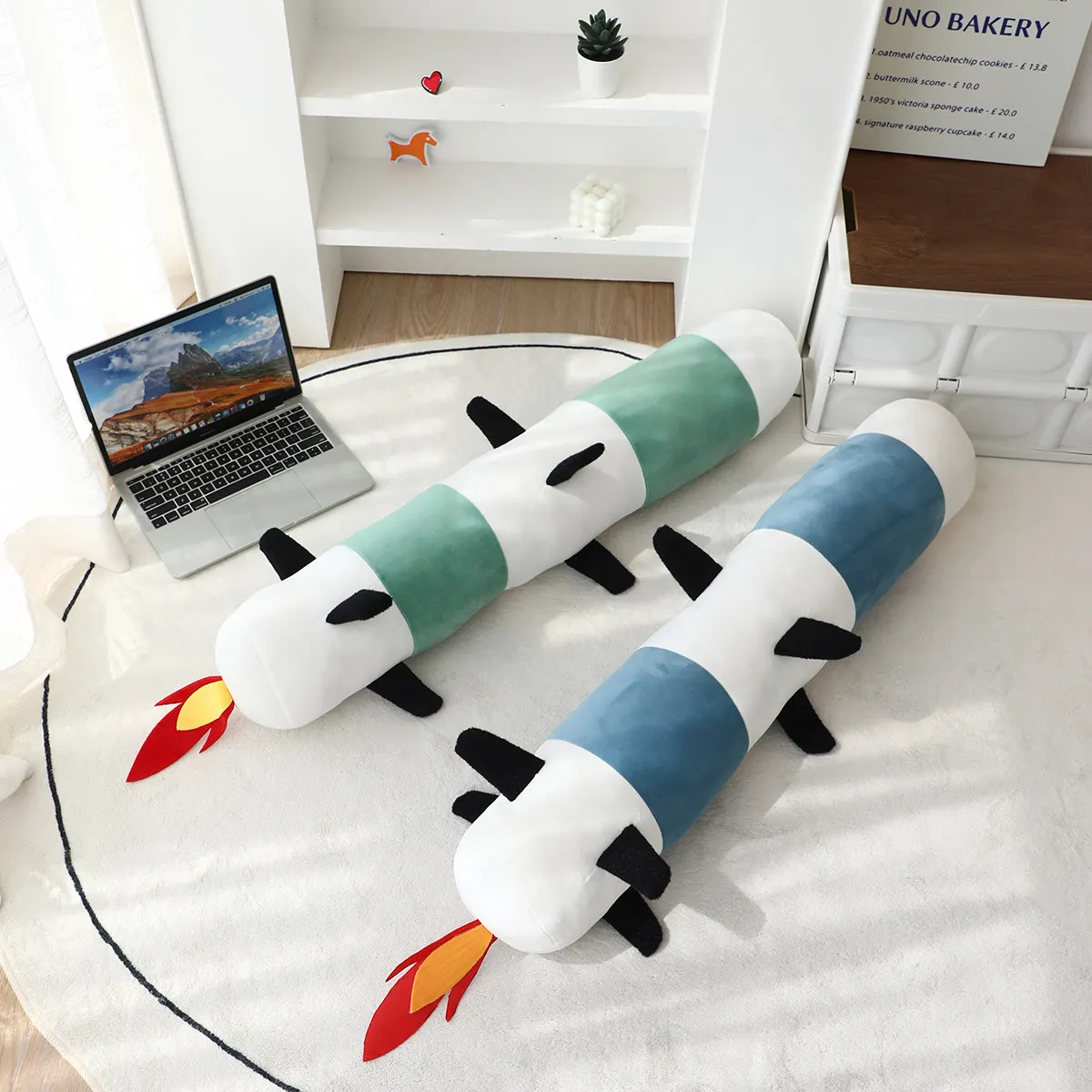 

Creative Long Missile Plush Toys Soft Stuffed Cartoon Rocket Toys Cozy Sleeping Throw Pillow Creative Home Decor Funny Kids Gift