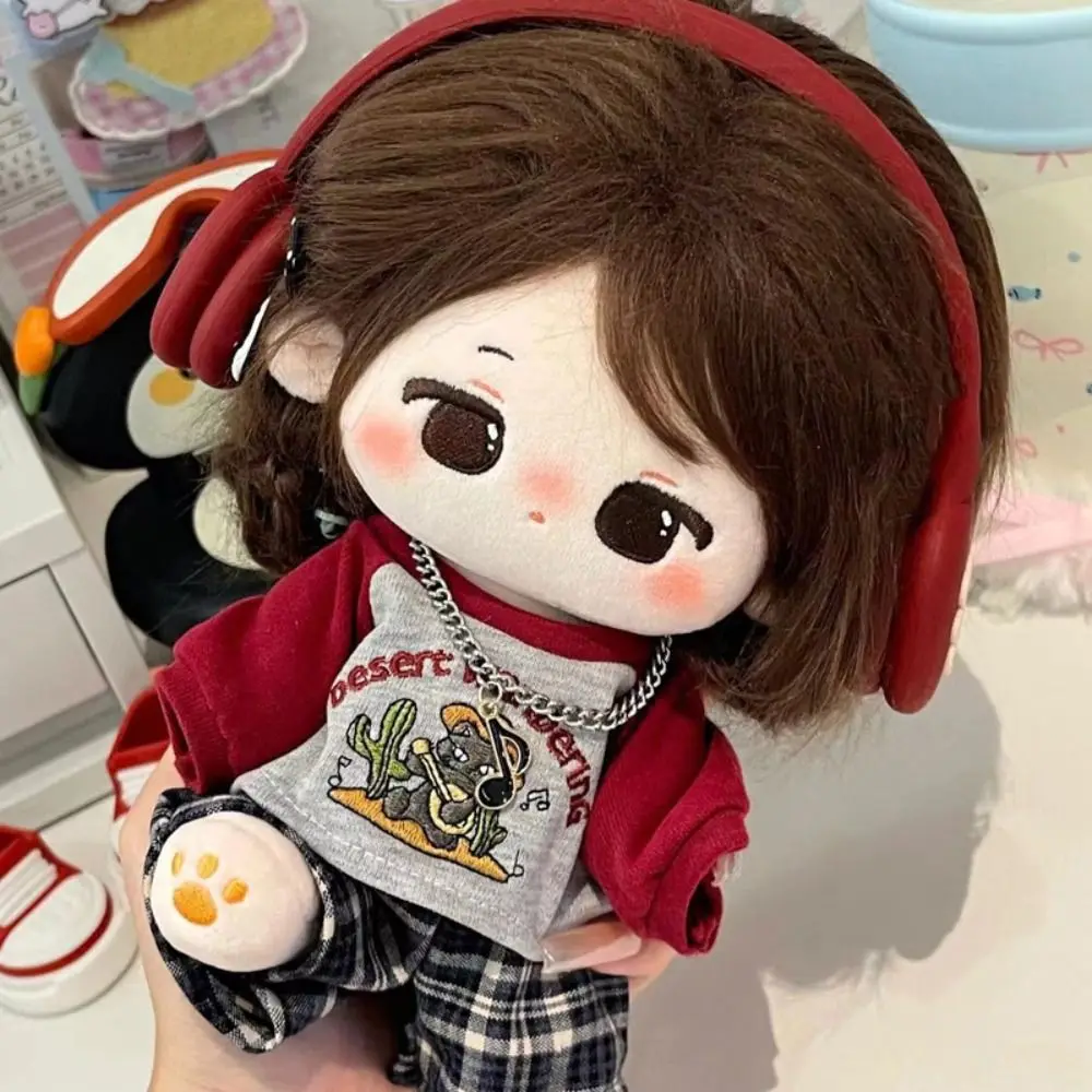 Onesuit 20cm Cotton Doll Clothes Plush Head Cover Doll Winter Outfit Lovely Dress Doll Dress Up Set 20cm Cotton Doll