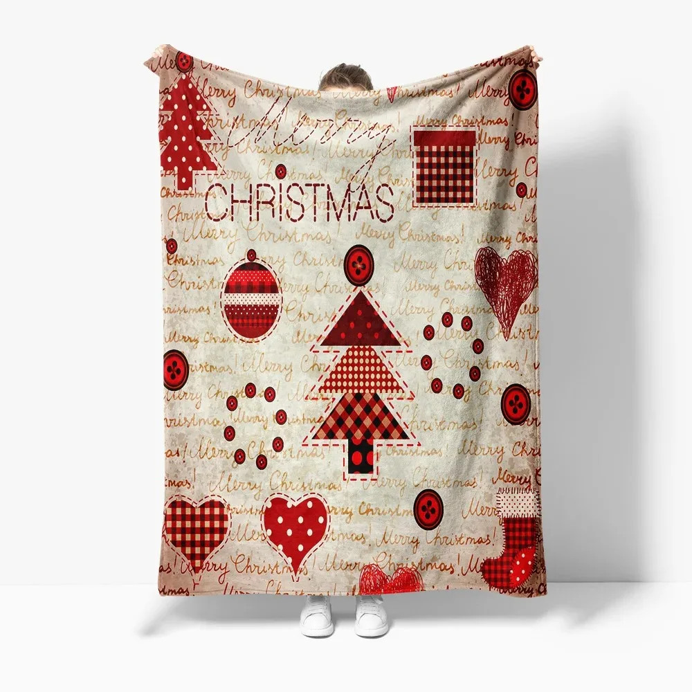 

Мягкое рождественское одеяло Tu, плед, уютное двустороннее декоративное одеяло для фермерского дома для дивана-кровати, праздничный подарок, красный, белый цвет