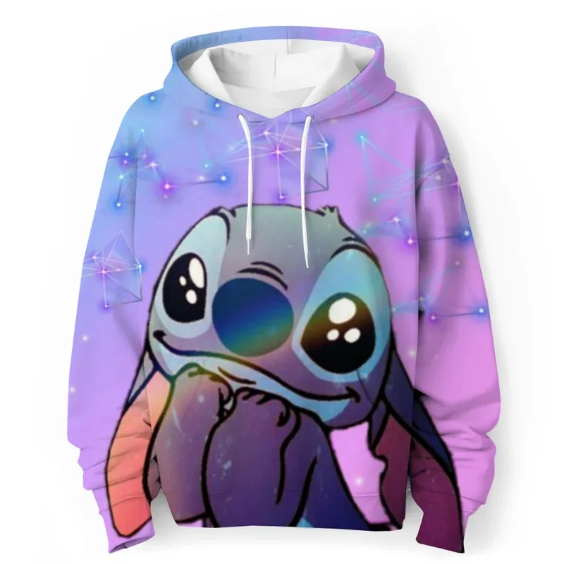 

MINISO New Fashion Kids Disney Lilo & Stitch Clothing Baby Boys Girls Long Sleeve Stitch Pullover Toddler Casual Hooded Clothes