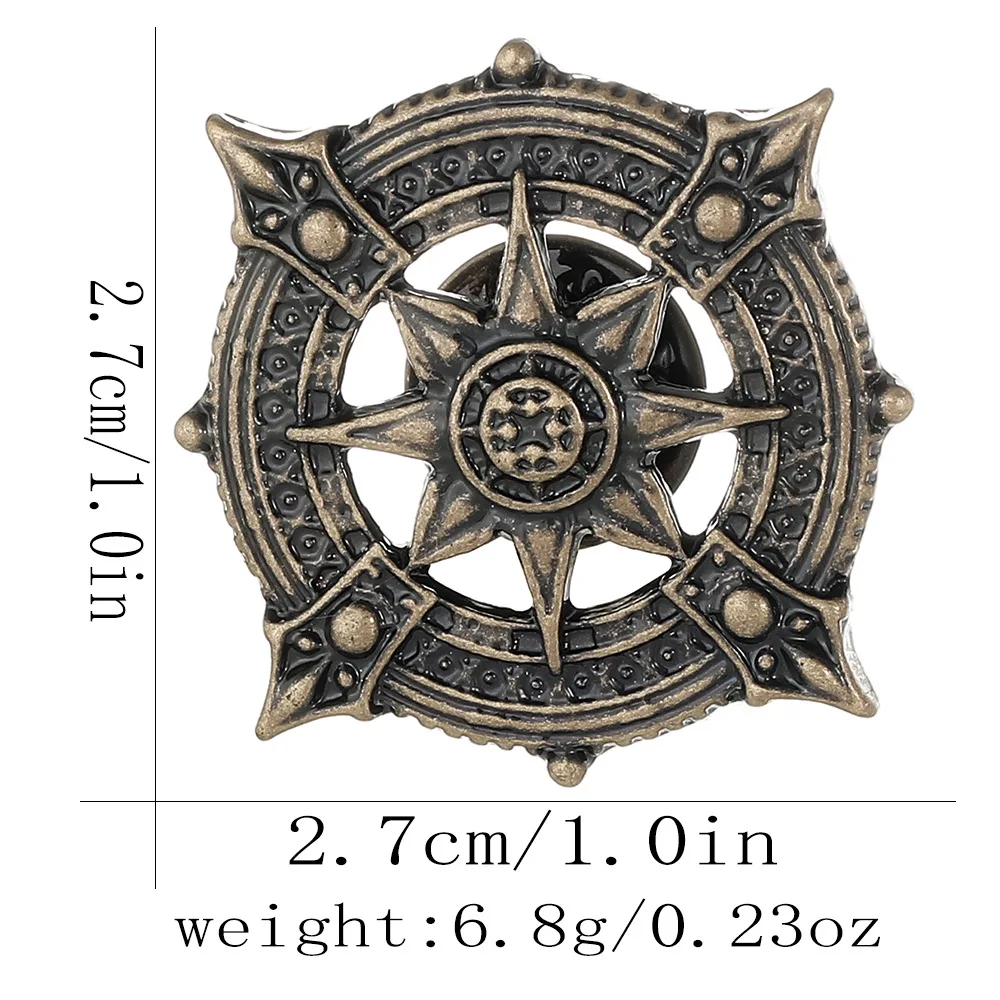 Dark Cross Starry Brooches Steampunk Style Gear Brooch Personalized Gothic Style Pin Accessory Decoration
