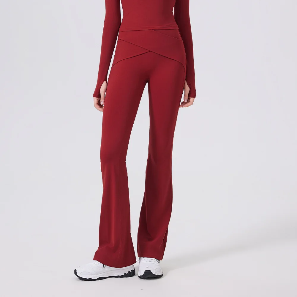 

Женские расклешенные брюки с высокой талией для йоги и тренировок 2026: эффект второй кожи, контроль живота, высокая эластичность, моделирующие, с эффектом персиковых ягодиц