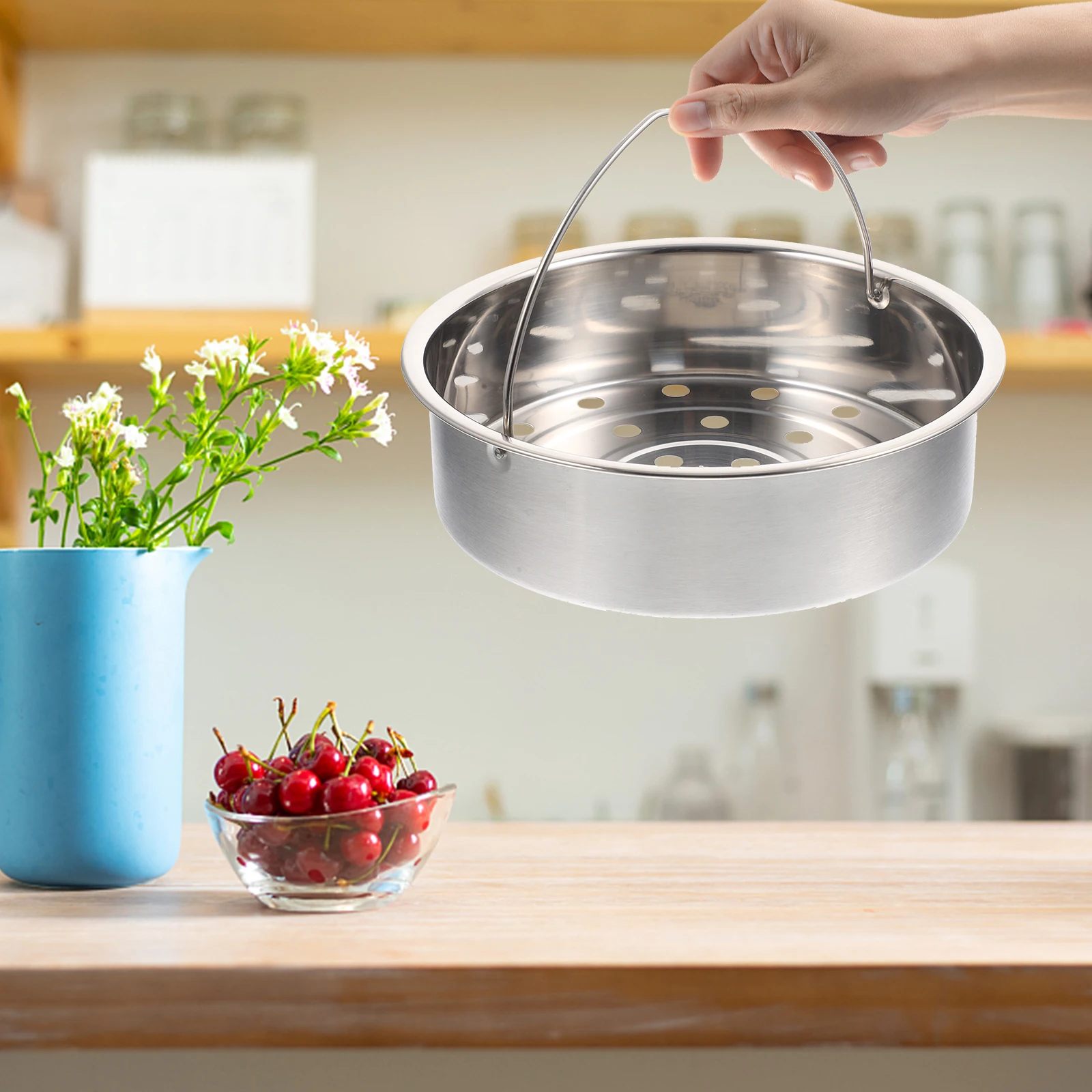 

Stainless Steel Steaming Basket for Rice Cooker Food Steamer Rack Vegetable Holder Cooking Basket Home Restaurant Use