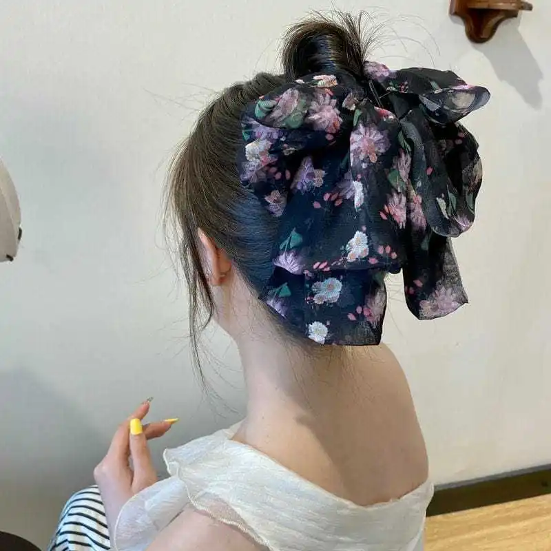 

Women Girls Fancy Headdress Romantic Hair Accessories Hair Clip 2025 New Headwear Bowk Multicoloured Flower Layers Hair Claws