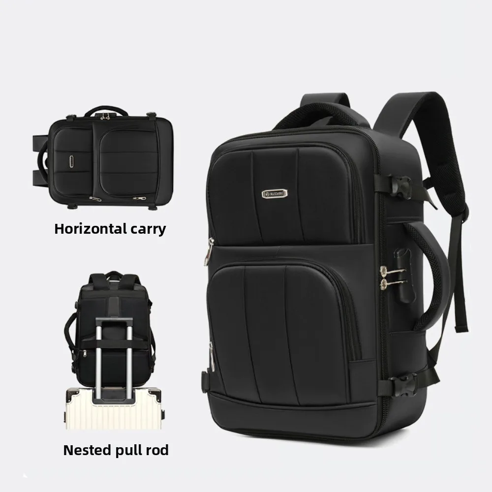 Mochila de viaje con cerradura de combinación, mochila de negocios con asa lateral antirrobo para hombre, bolsa de equipaje multicapa de gran capacidad para la universidad