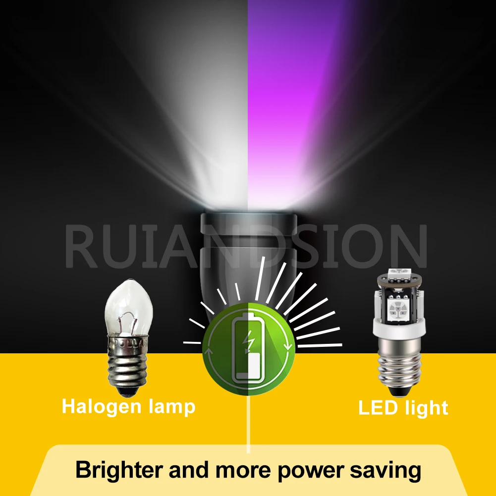 Ruiandsion Wholesale 200Pcs E10 Screw LED Lamp DC12V Purple Mini Bulb for Flashlight Torch Instrument Indicator Car Interior
