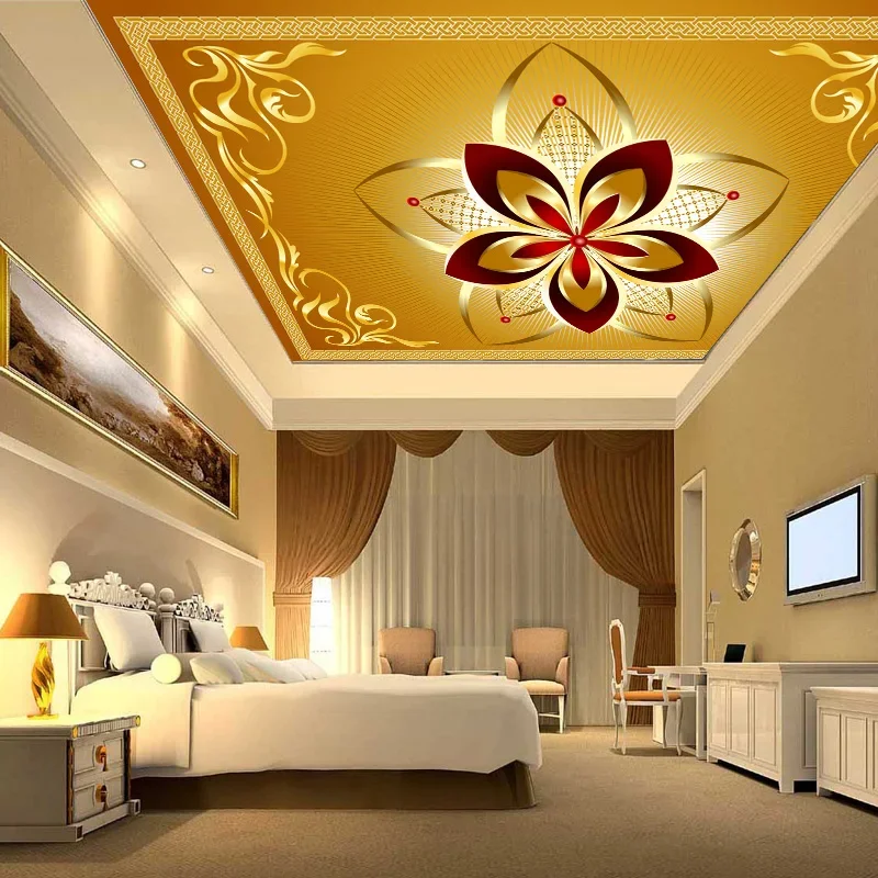 

Custom 3D Continental suspended ceiling 3D wallpaper murals 3D wallpaper 3D wallpaper backdrop living room Hotel