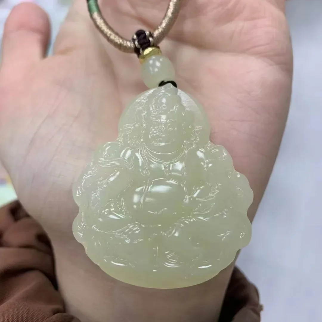 قلادة رئيسي الثروة من اليشم الأفغاني العالي باللون الأزرق والأبيض على الوجهين للرجال تجذب قلادة الثروة للنساء ذات المجال المغناطيسي المستقر