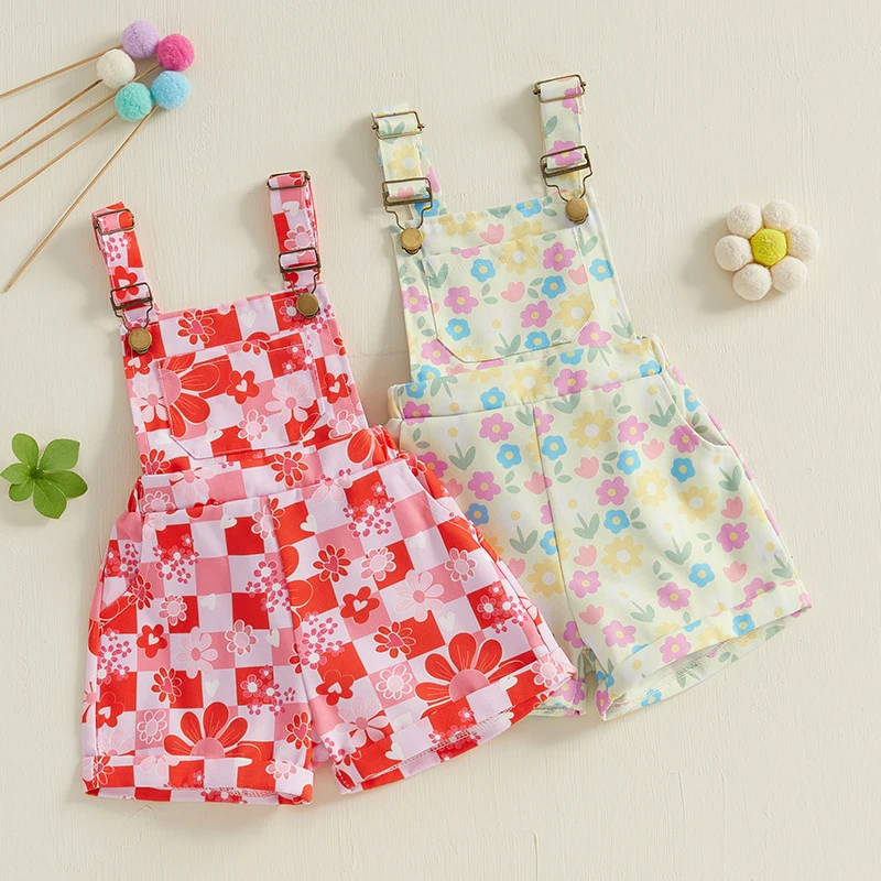 2024-10-16 Lioraitiin Tutina per bambina senza maniche con scollo quadrato e stampa floreale con bretelle