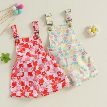 2024-10-16 Lioraitiin Tutina per bambina senza maniche con scollo quadrato e stampa floreale con bretelle