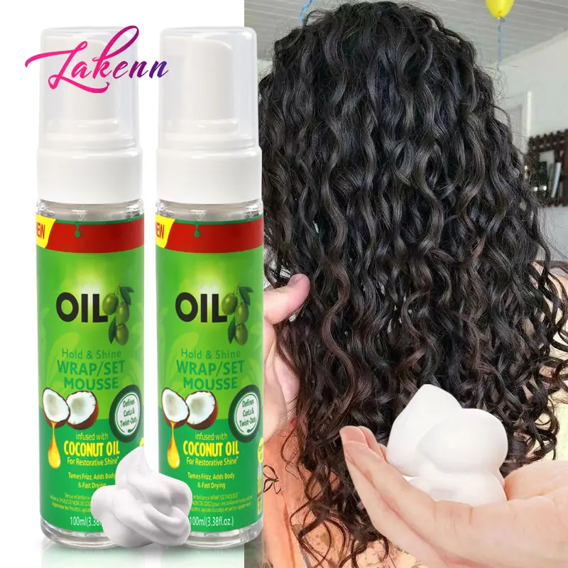 Hair Styling Mousse 100Ml Setting Foam Olive Oil Hold & Shine Wrap/Set Mousse Smell Good Hair Moisturizing Mousse Setting Lotion