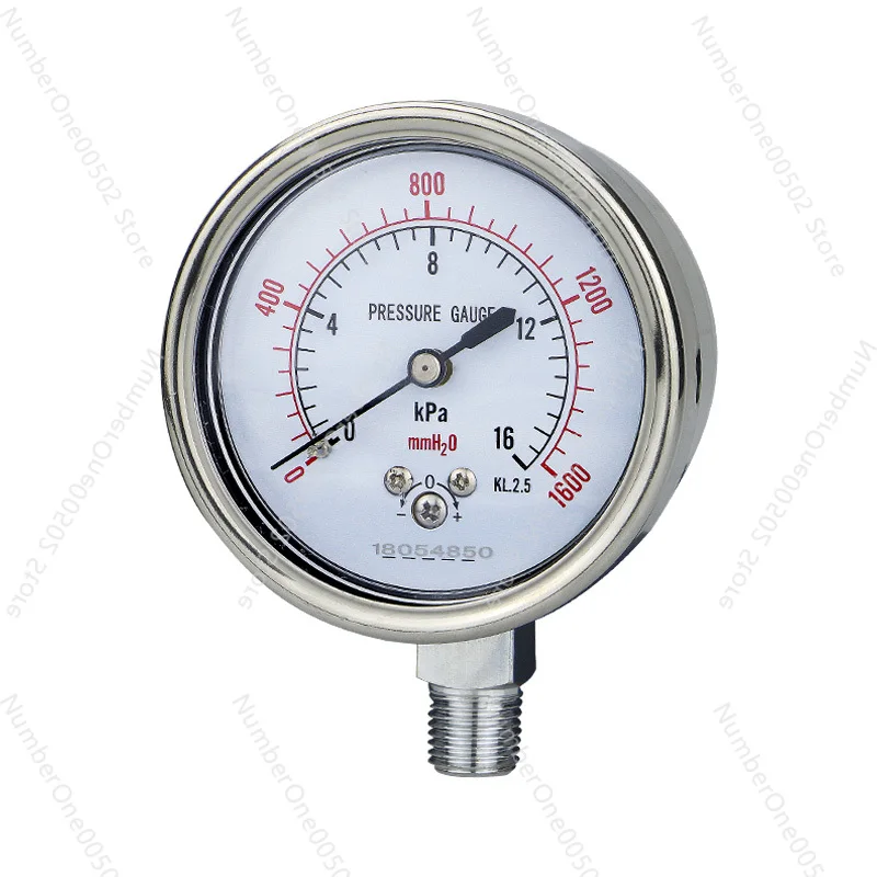 Capsule Pressure Gauge YE60 10KPa Gas Gauge Natural Gas Gauge Over-voltage Protection Type Micro - Pressure Meter