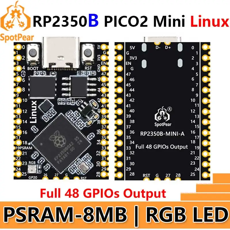 

Raspberry Pi Pico 2 Tiny RP2350B RP2350-Linux Mini макетная плата с PSRAM-8 МБ или без PSRAM