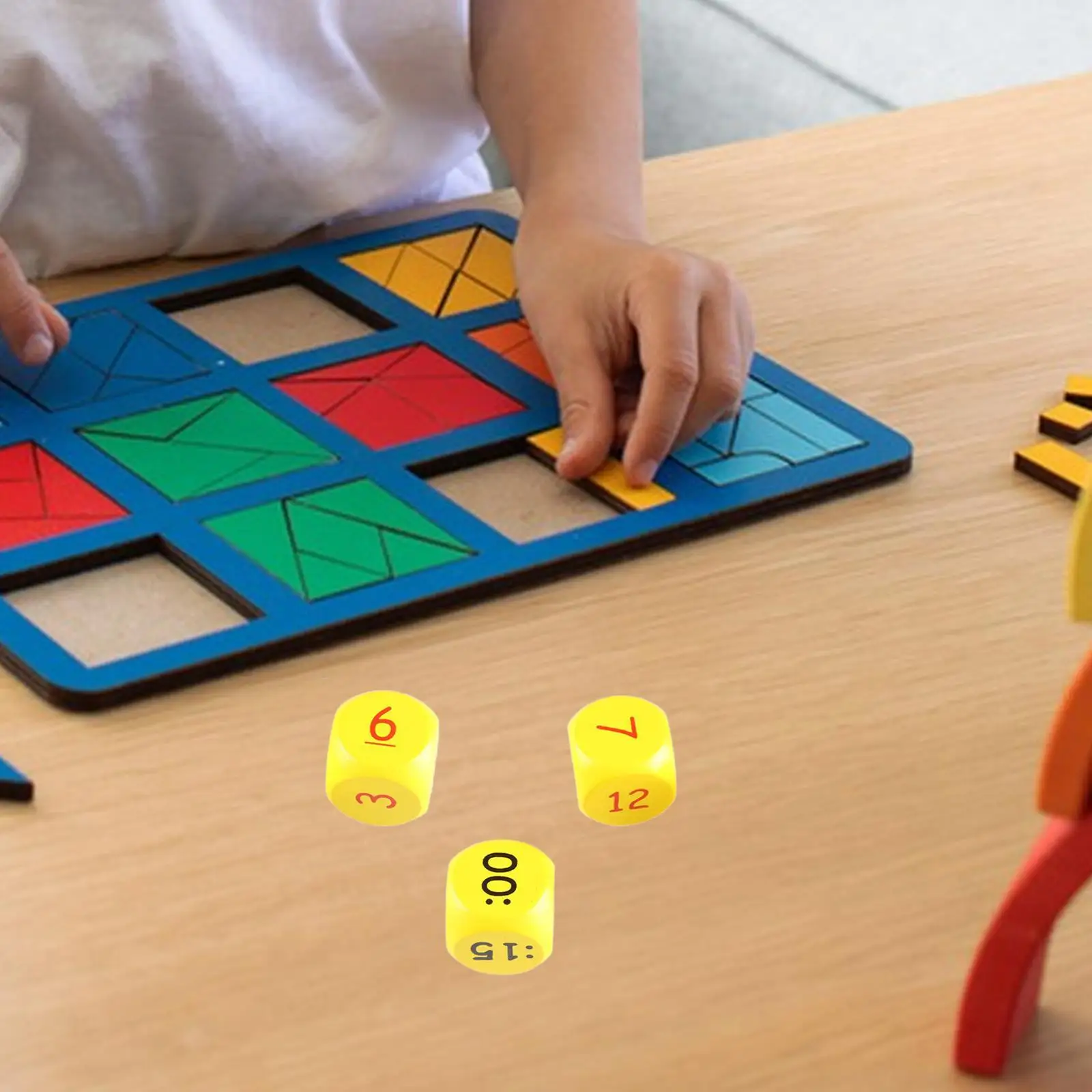 3Pcs Telling Time Dice Children Wooden Time Teaching Aids for Primary School