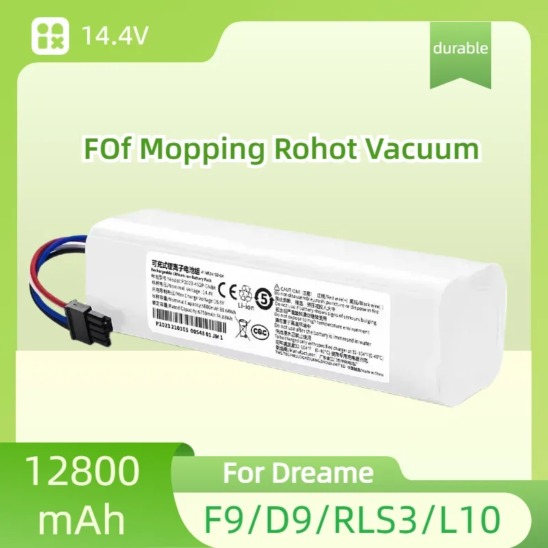 

14.4V Robotic Vacuum Cleaner Replacement Battery For Dreame F9 D9 L10 Z10 Pro Plus MAX RLS3 RLS5 RLS5L RLS5D Accessories Parts