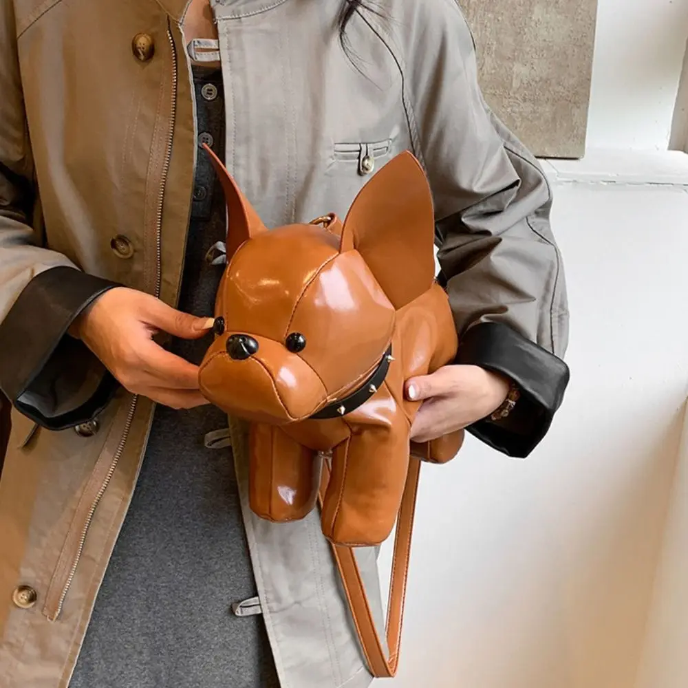 

Сумка для собаки в форме бульдога, трехмерная сумка из искусственной кожи с животными, милая сумка через плечо с героями мультфильмов, уличная сумка