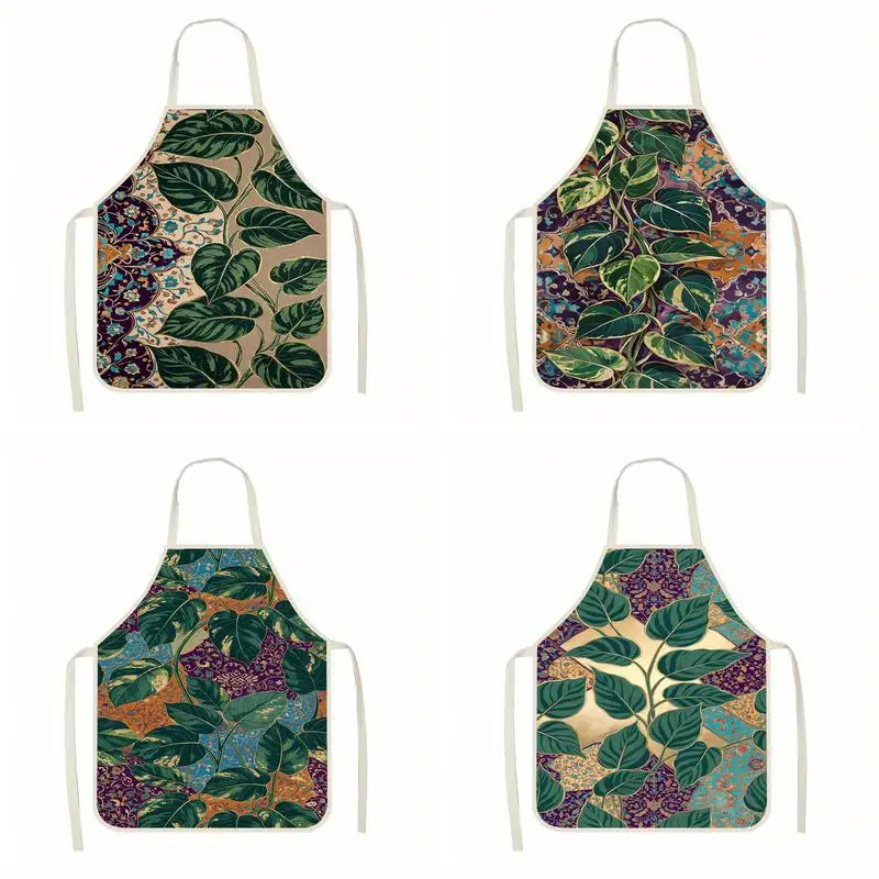 

Floral & Paisley Apron Linen apron, suitable for kitchen cooking, parent-child interaction, painting and other scenarios