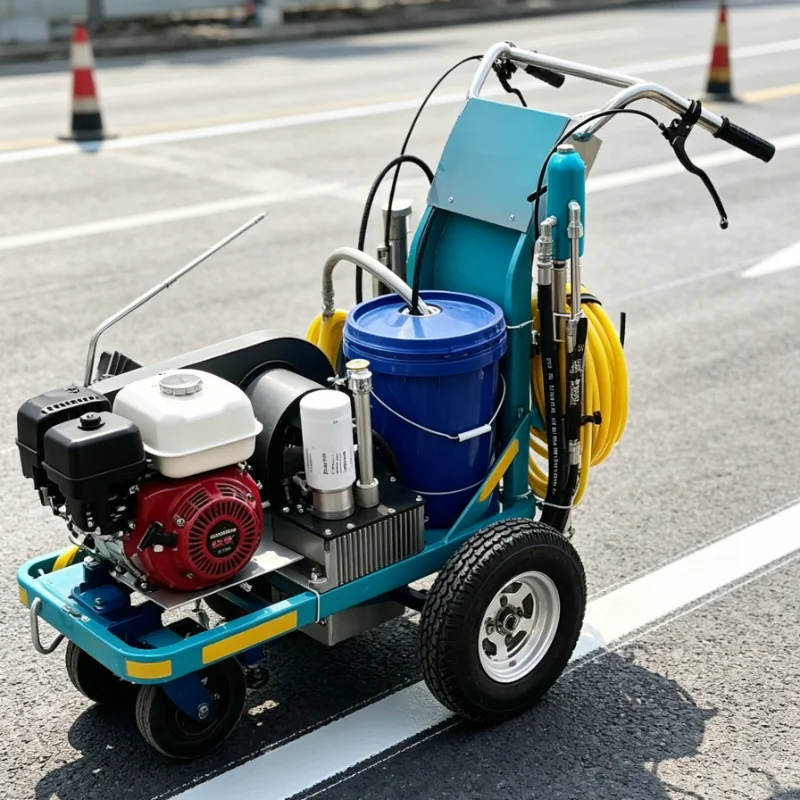 Hot Melt Thermoplastic Road Marking Machine Portable Stable Performance For Runway Workshop Ground Asphalt Road Marking Work