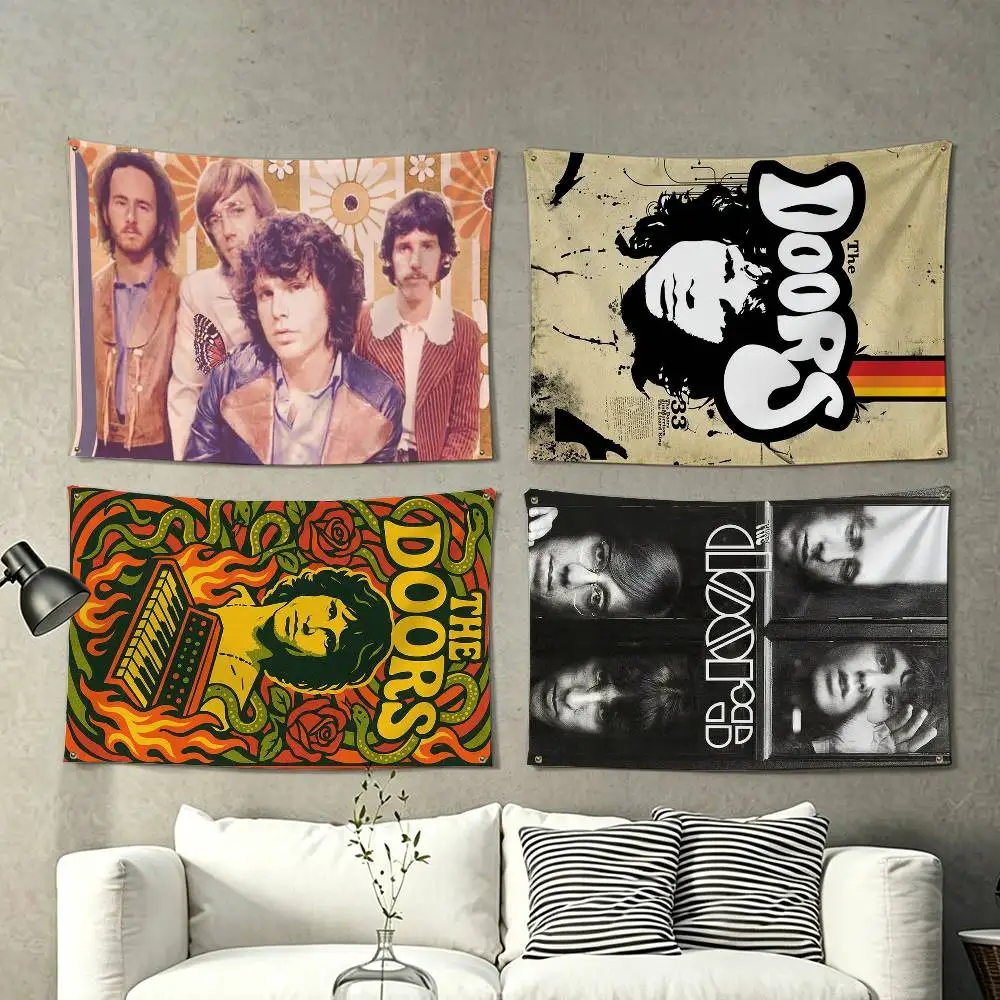 Music The Doors  Flags Wall Hanging Tapestry Outdoor Garage Room Decorative flag Background Blanket