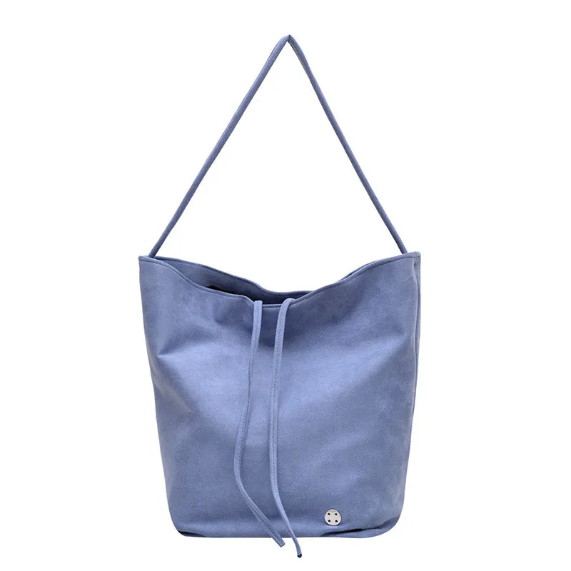 Korean Style2025Autumn and winter retro suede bucket bag, women's shoulder bag, underarm bag, fashionable commuter tote bag