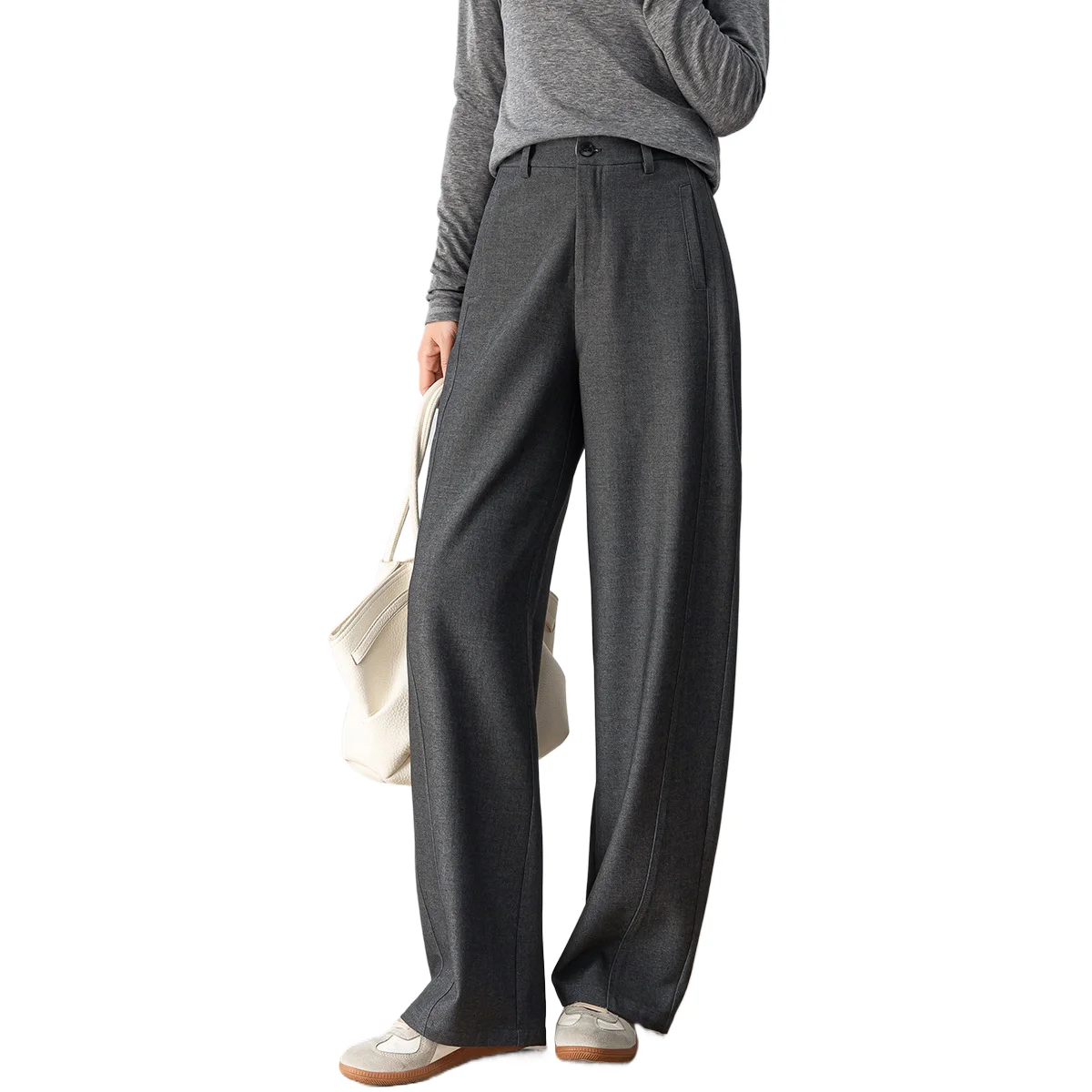 

New Fashion Women's Straight Casual Trendy Wide Leg Solid Color Suit Trousers Female Loose Simple Basic Pants Clothes